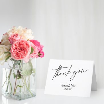 elegant simple contemporary handwriting thank you invitations