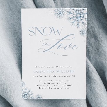elegant snow in love bridal shower invitation