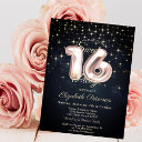 elegant stylish stars sweet 16 invitation