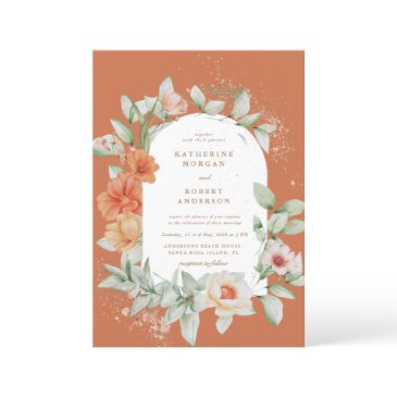 elegant summer garden floral wedding invitation