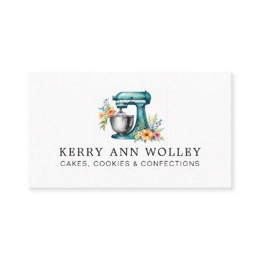 elegant teal watercolor bakery & confections business invitations