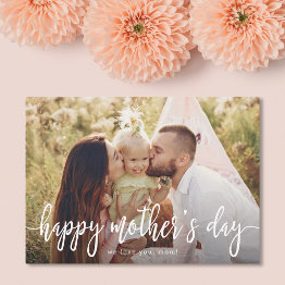 Small Elegant Text Photo Mother's Day Invitations Front View