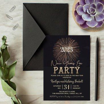 elegant typography new year's eve party invitation