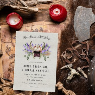 elegant viking wedding invitation