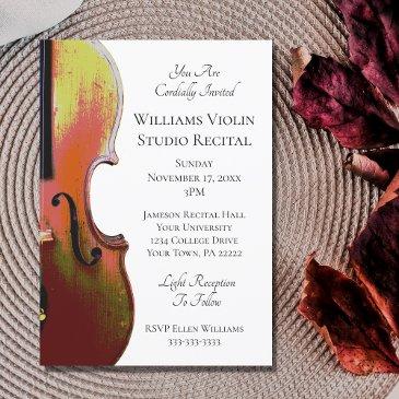 elegant violin musical recital concert invitation