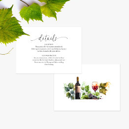 Small Elegant Watercolor Vineyard Wedding Details Invitations Front View