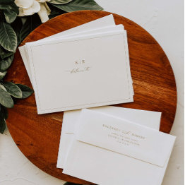 Small Elegant Wedding Pre-addressed Invitation Envelopes Front View