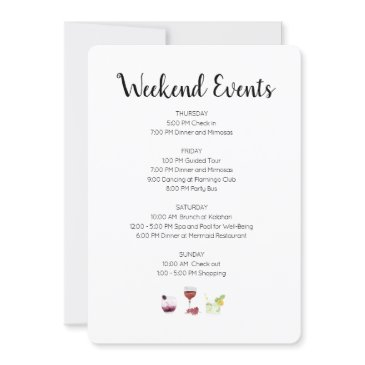 elegant weekend events itinerary invitation