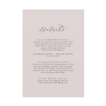 elegant white floral coordinate blush mauve detail enclosure invitations