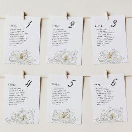 Small Elegant White Magnolia Wedding Seating Chart Front View