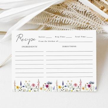 elegant wildflower meadow bridal shower recipe enclosure invitations