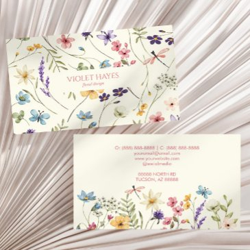 elegant wildflower wild flower floral custom business invitations