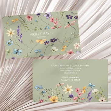 elegant wildflower wild flower floral custom business invitations