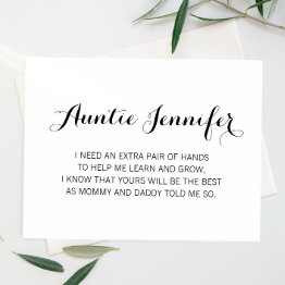 Small Elegant Will You Be My Godmother Proposal Invitation Front View