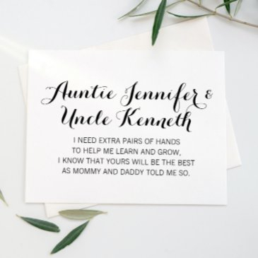 elegant will you be my godparents proposal invitation