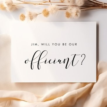 elegant will you be our officiant proposal invitations