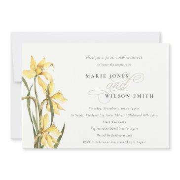 elegant yellow daffodil couples shower invite