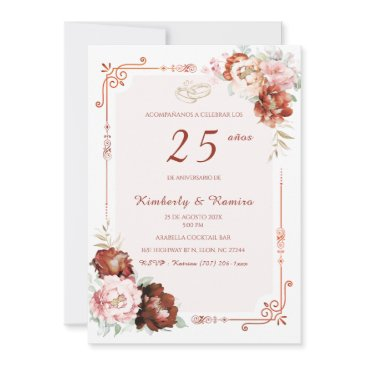 elegante 50 aniversario de boda invitation