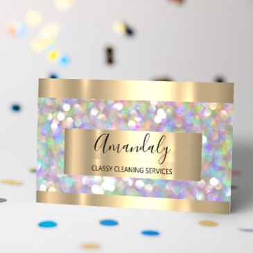 elevate your brand with gold glitter cleaning business invitations