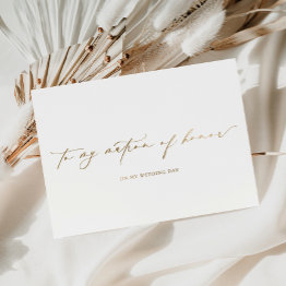 Small Ellesmere To My Matron Of Honor Wedding Day Foil Invitations Front View