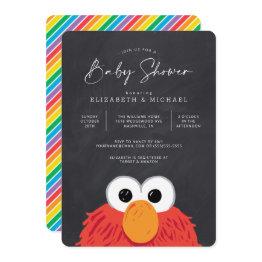 Small Elmo Chalkboard Baby Shower Invitation Front View