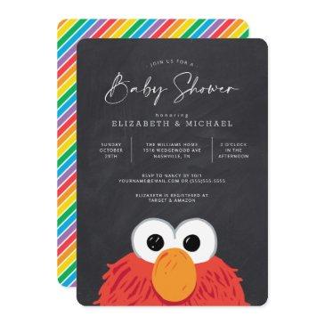 elmo chalkboard baby shower invitation
