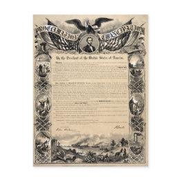 Small Emancipation Proclamation Print Postinvitations Front View
