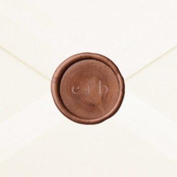 emelia monogram minimalist unique neutral wedding wax seal sticker
