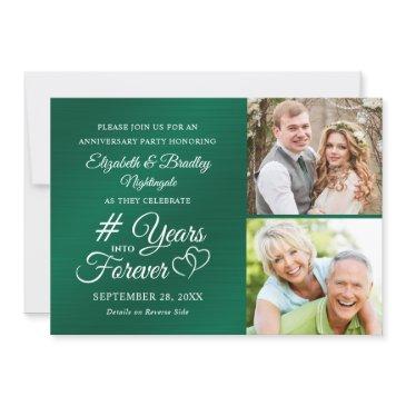 emerald anniversary hearts years into forever invi invitation