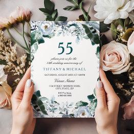 Small Emerald Green 55th Wedding Anniversary Invite Front View