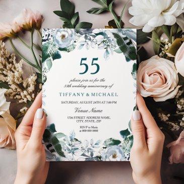emerald green 55th wedding anniversary invite