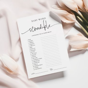 emery whimsi word scramble baby shower game invitations