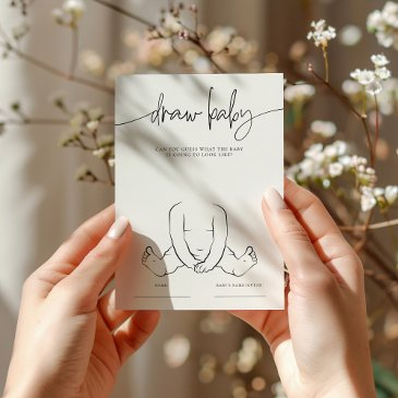 emery whimsical draw the baby shower game invitations