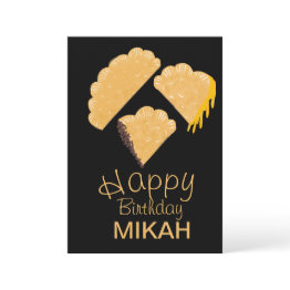 Small Empanada Hand Drawn Birthday Invitation Front View