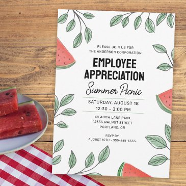 employee appreciation summer picnic watermelon invitation