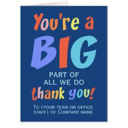 Small Employee Team Thank You Company Jumbo Invitations Front View