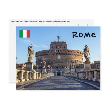 empty ponte sant'angelo at dawn - rome, italy postinvitations
