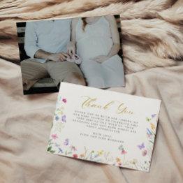 Small Enchanted Butterflies Floral Books For Baby Thank You Invitations Front View