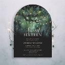 enchanted forest foliage arch fairytale sweet 16 invitation