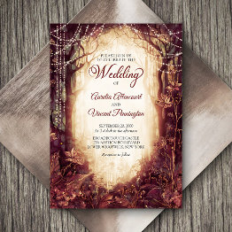 Small Enchanted Forest Wedding Invitation Front View