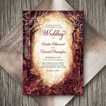 enchanted forest wedding invitation