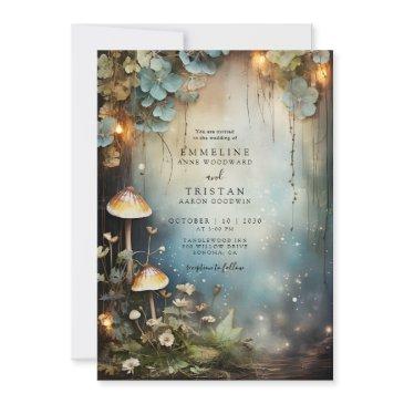enchanted forest wedding | magical mushrooms invitation