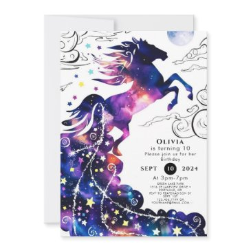 enchanted fun horse birthday invitation