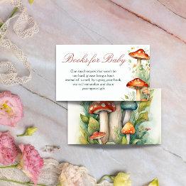 Small Enchanted Garden Fairy Baby Shower Book Request Enclosure Invitations Front View