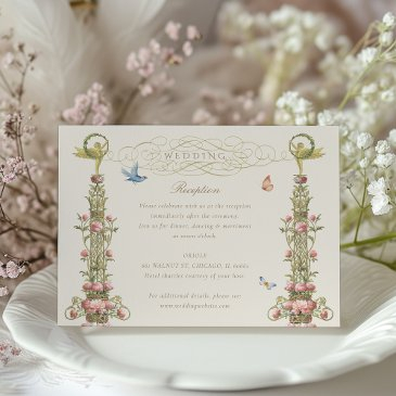enchanted garden wedding reception invitations