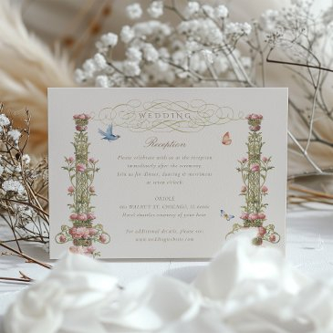 enchanted garden wedding reception invitations