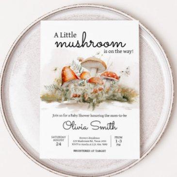 enchanted mushroom forest baby shower invitation