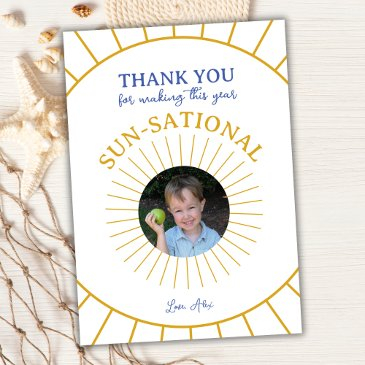 end of the year teacher appreciation sun photo thank you invitations