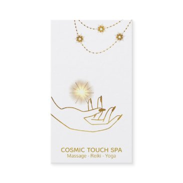 *~* energy healing gold cosmic stars hands business invitations
