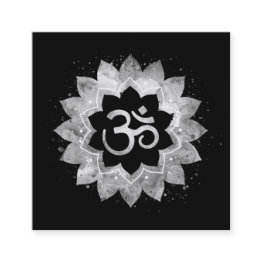 Small *~* Energy Healing Lotus Mandala Aum Om Symbol Square Business Invitations Front View